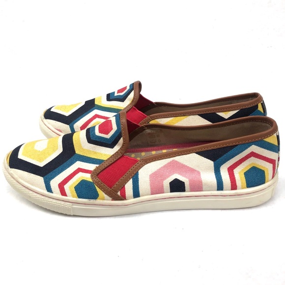 Boden Geometric Print Canvas Slip On Sneakers 10.5 - Picture 2 of 11